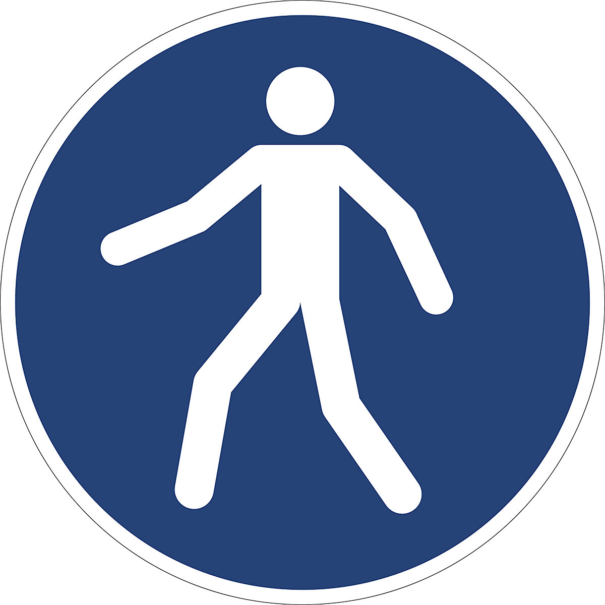 Señal de obligación, usar el paso de peatones, UE 10 unid., plástico, Ø 200 mm