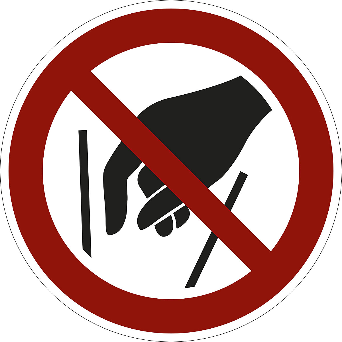 Señal de prohibición, prohibido meter las manos, UE 10 unid., plástico, Ø 200 mm
