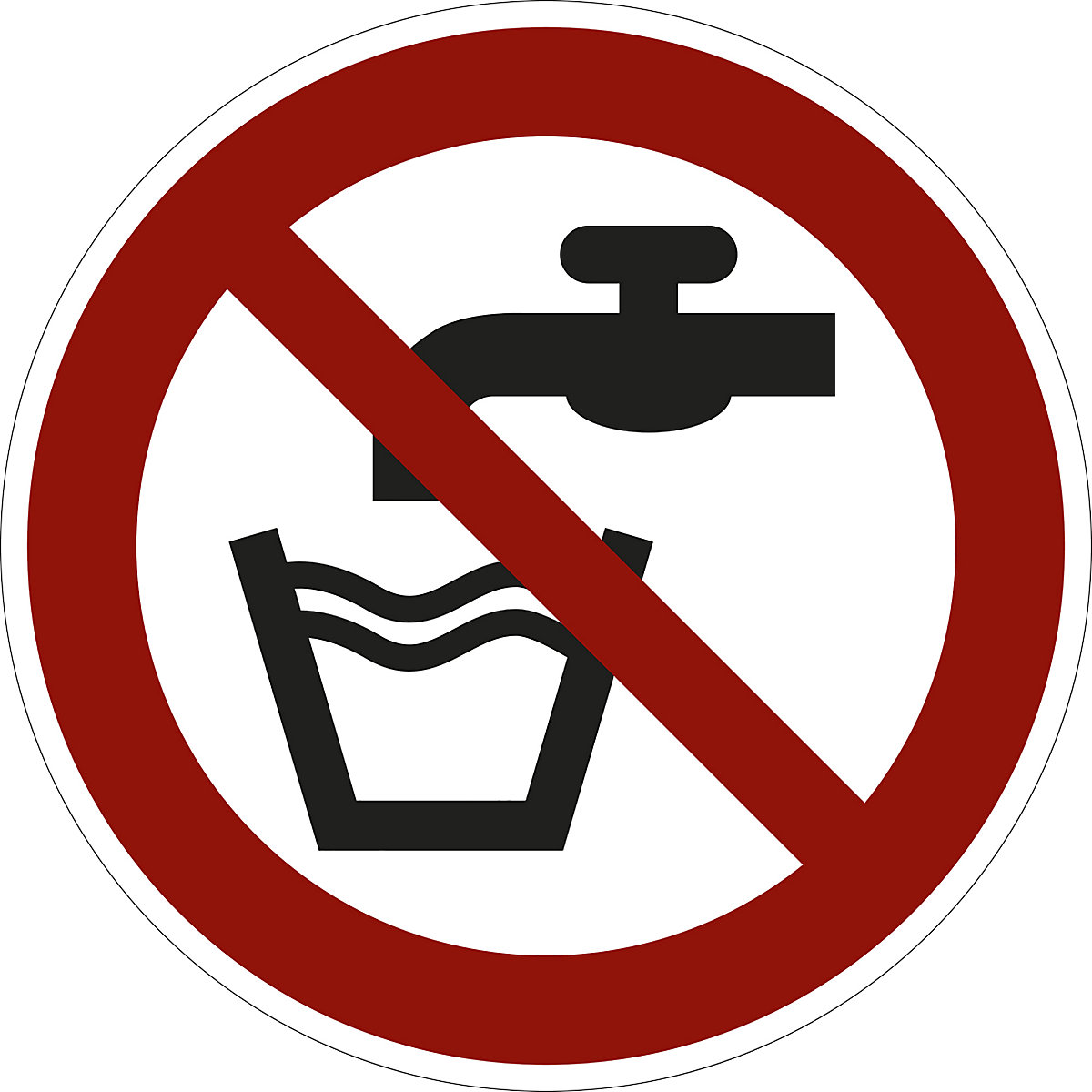 Señal de prohibición, agua no potable, UE 10 unid., lámina, Ø 200 mm