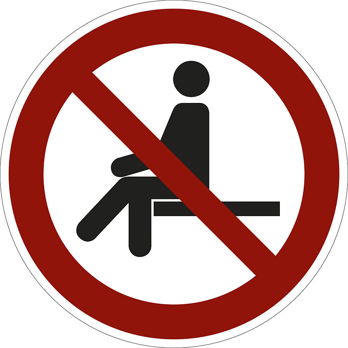 Señal de prohibición, prohibido sentarse, UE 10 unid., lámina, Ø 200 mm
