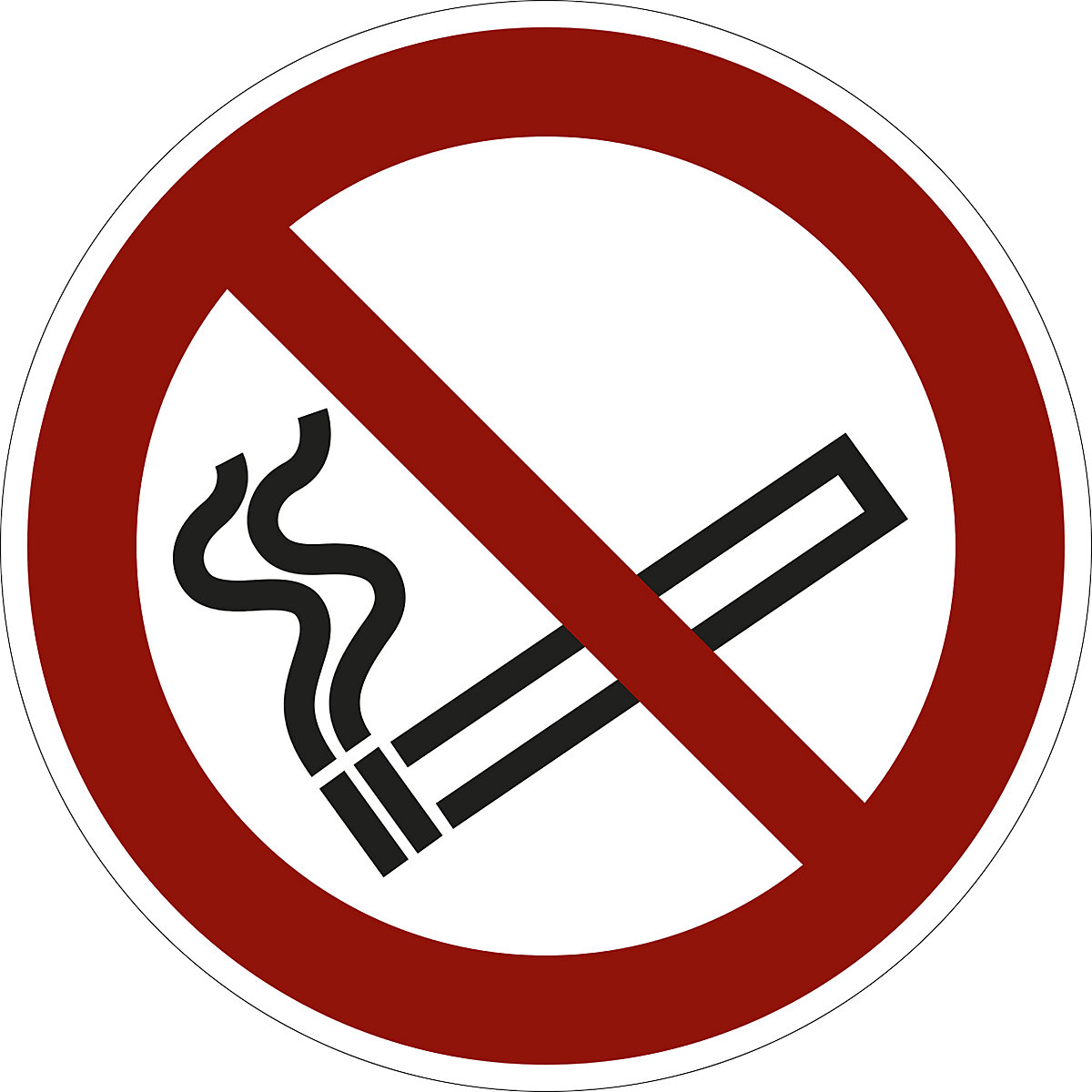 Señal de prohibición, prohibido fumar, UE 10 unid., plástico, Ø 200 mm