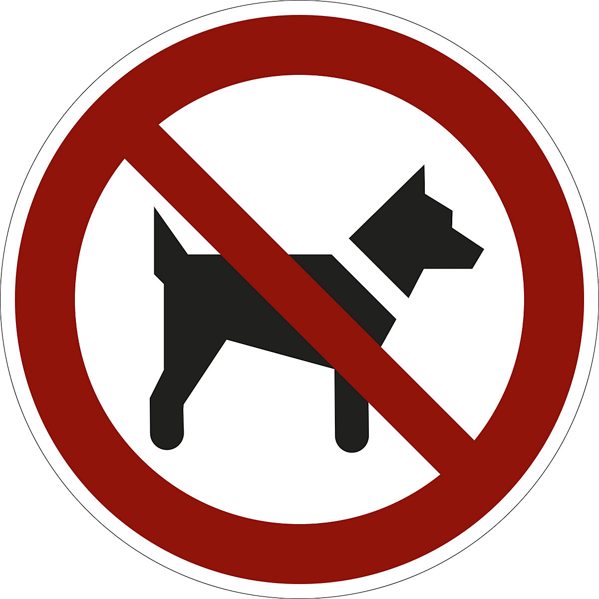 Señal de prohibición, prohibido el acceso de perros, UE 10 unid., plástico, Ø 200 mm