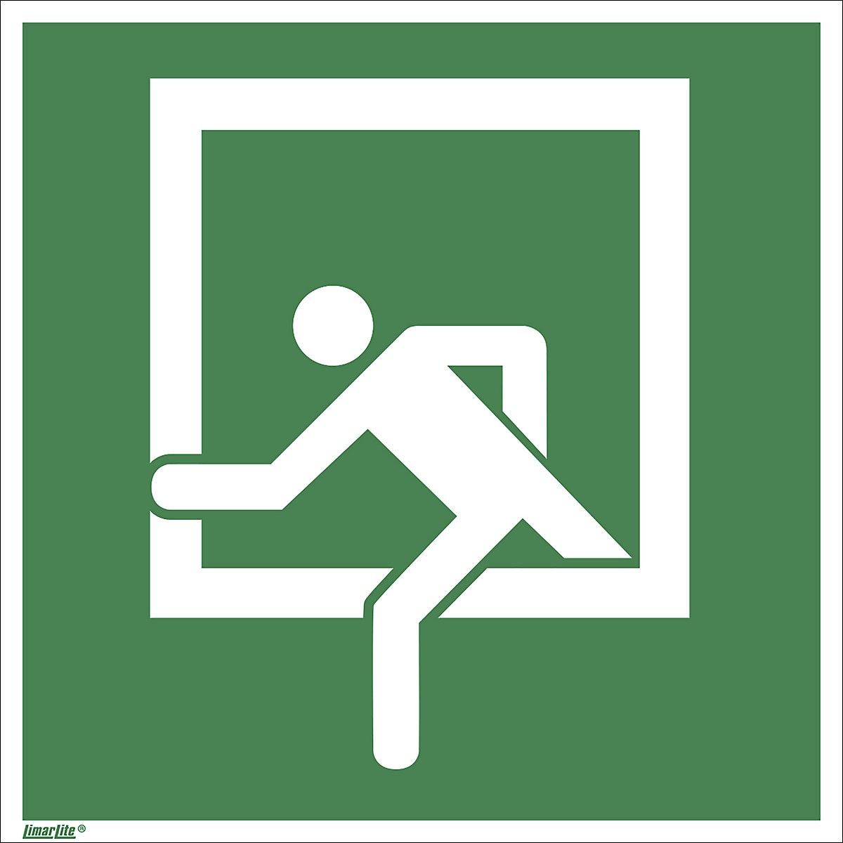 Señal de salvamento, ventana de salida de emergencia, UE 10 unid., plástico, 150 x 150 mm