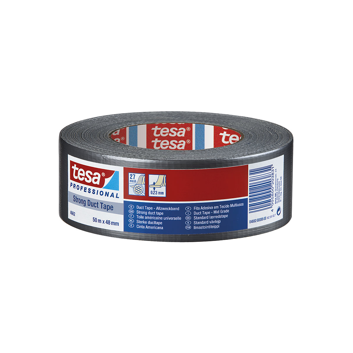 Fabric tape – tesa, tesa® 4662 stone tape, pack of 24 rolls, black, tape width 48 mm-2
