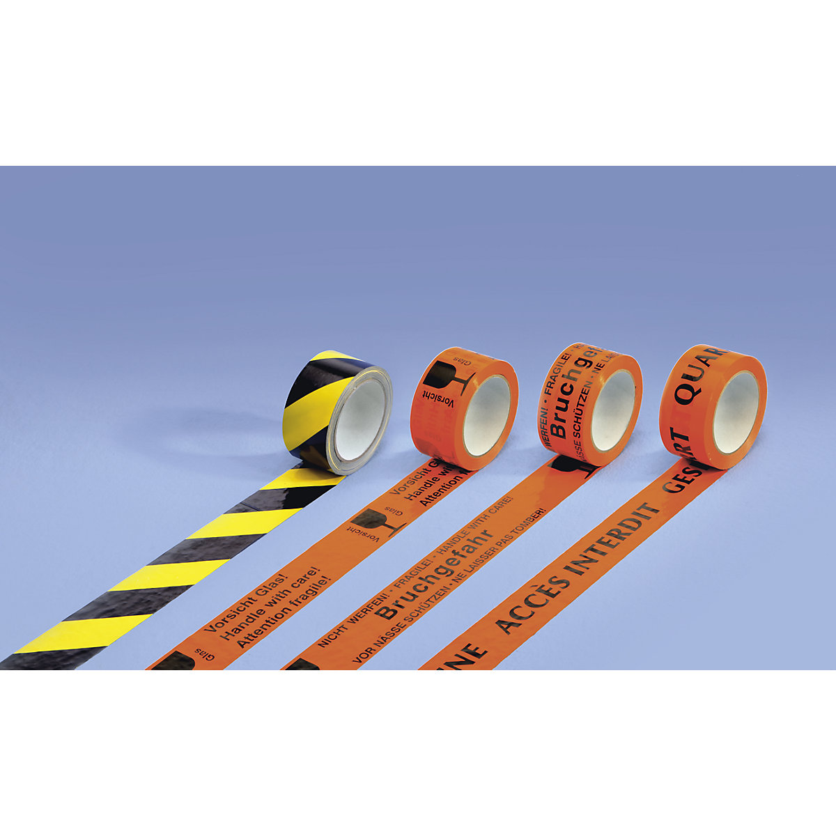 PVC warning tape – eurokraft basic (Product illustration 2)-1