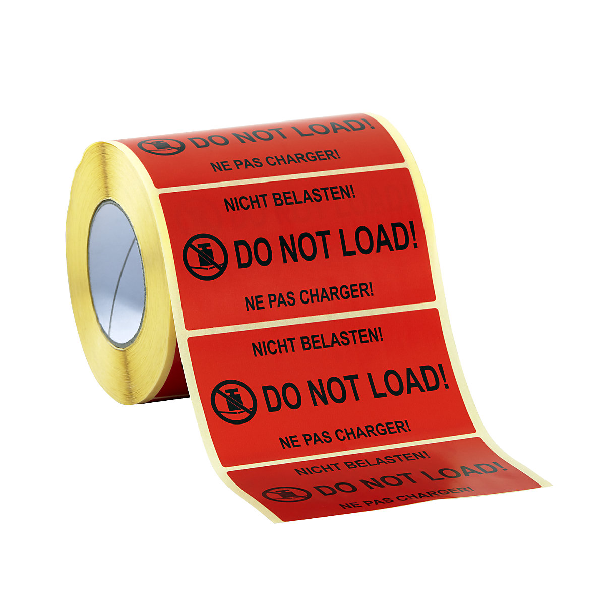 Warning label, pack of 1000 on a roll, ''Do not load!'' imprint