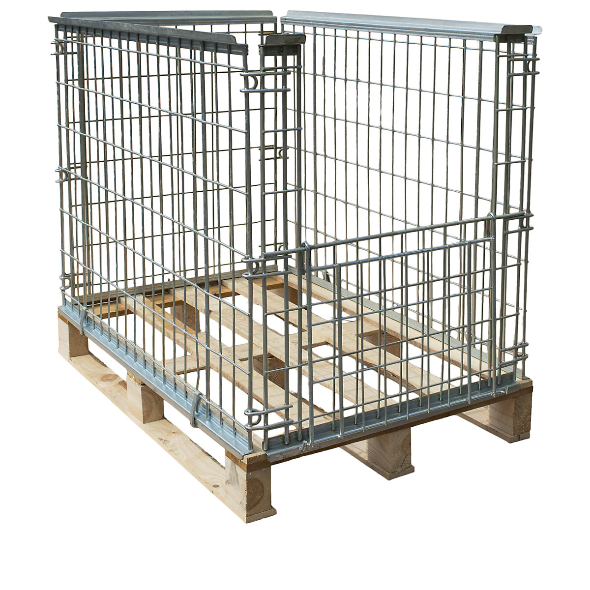 Mesh stacking frame for EURO pallet