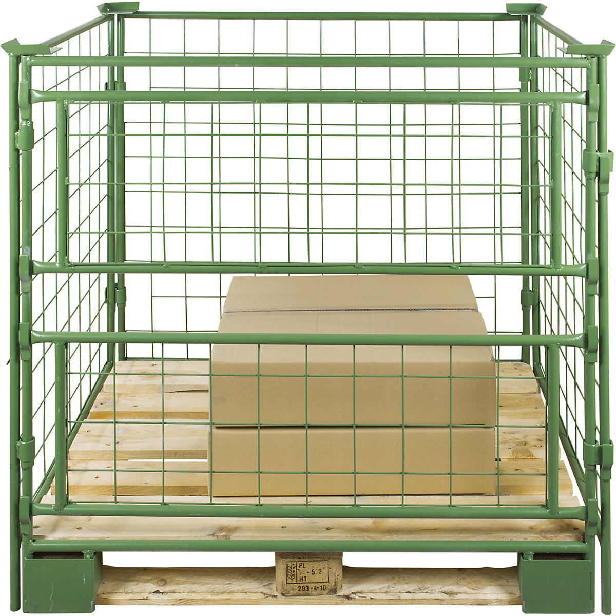 Pallet frame, effective height 1200 mm, for attaching, WxL 800 x 1200 mm, 1 long side with 2 parts, removable-5