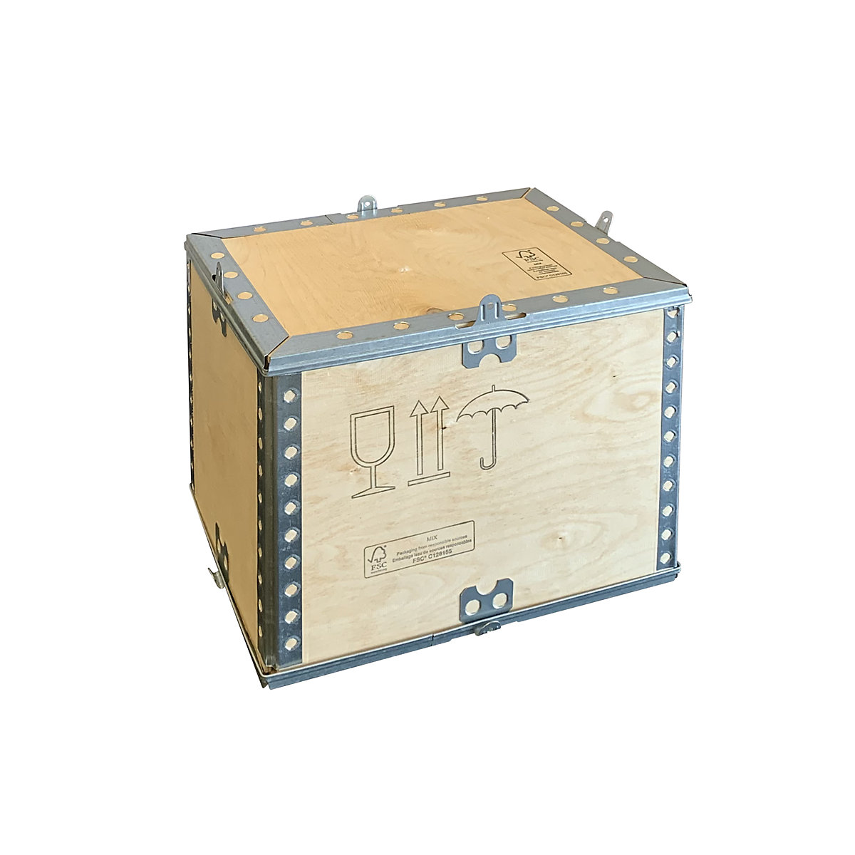 Wooden folding box, standard, LxWxH 380 x 280 x 280 mm, 5+ items-2