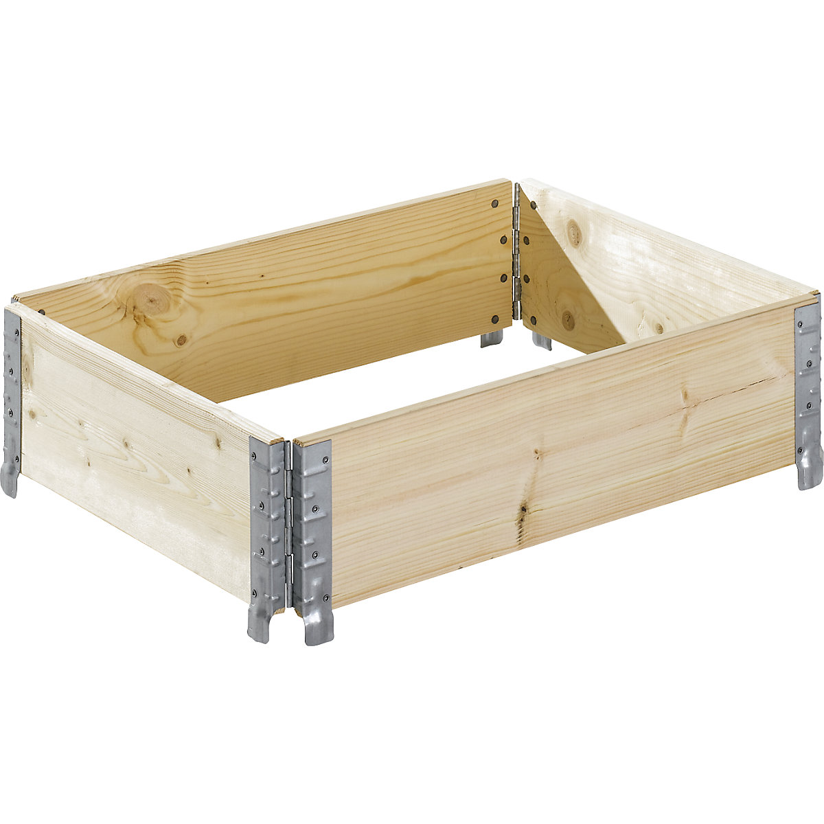 Wooden pallet collar, diagonally folding