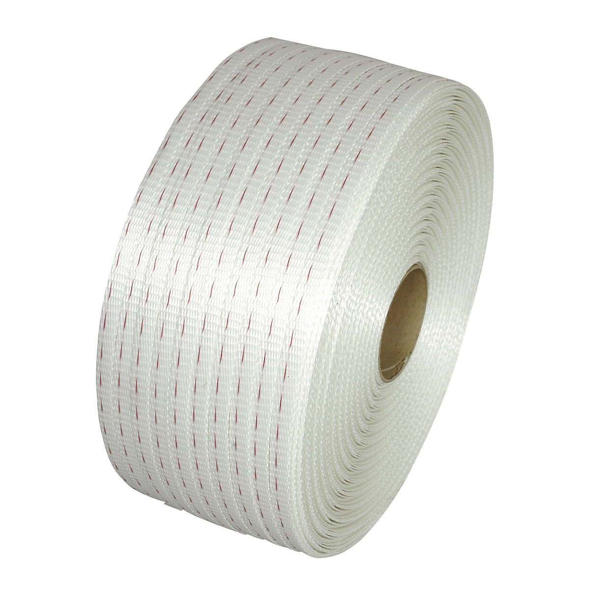 Reinforced PET strapping, woven, for strap dispensers, core Ø 76 mm, strap width 13 mm, pack of 2-1