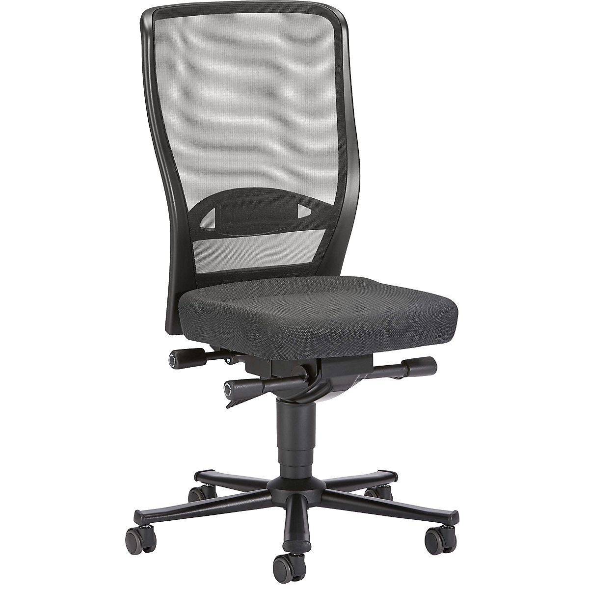 Sedia girevole da lavoro – bimos, con schienale in rete, sedile con rivestimento Supertec nero-4
