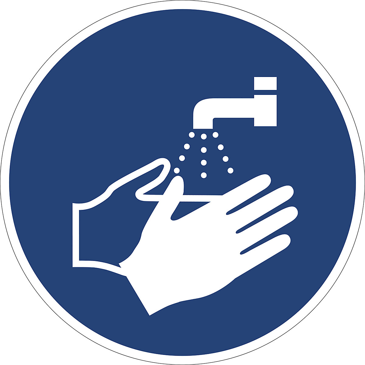 Cartelli di obbligo, lavarsi le mani, conf. da 10 pz., plastica, Ø 200 mm-3