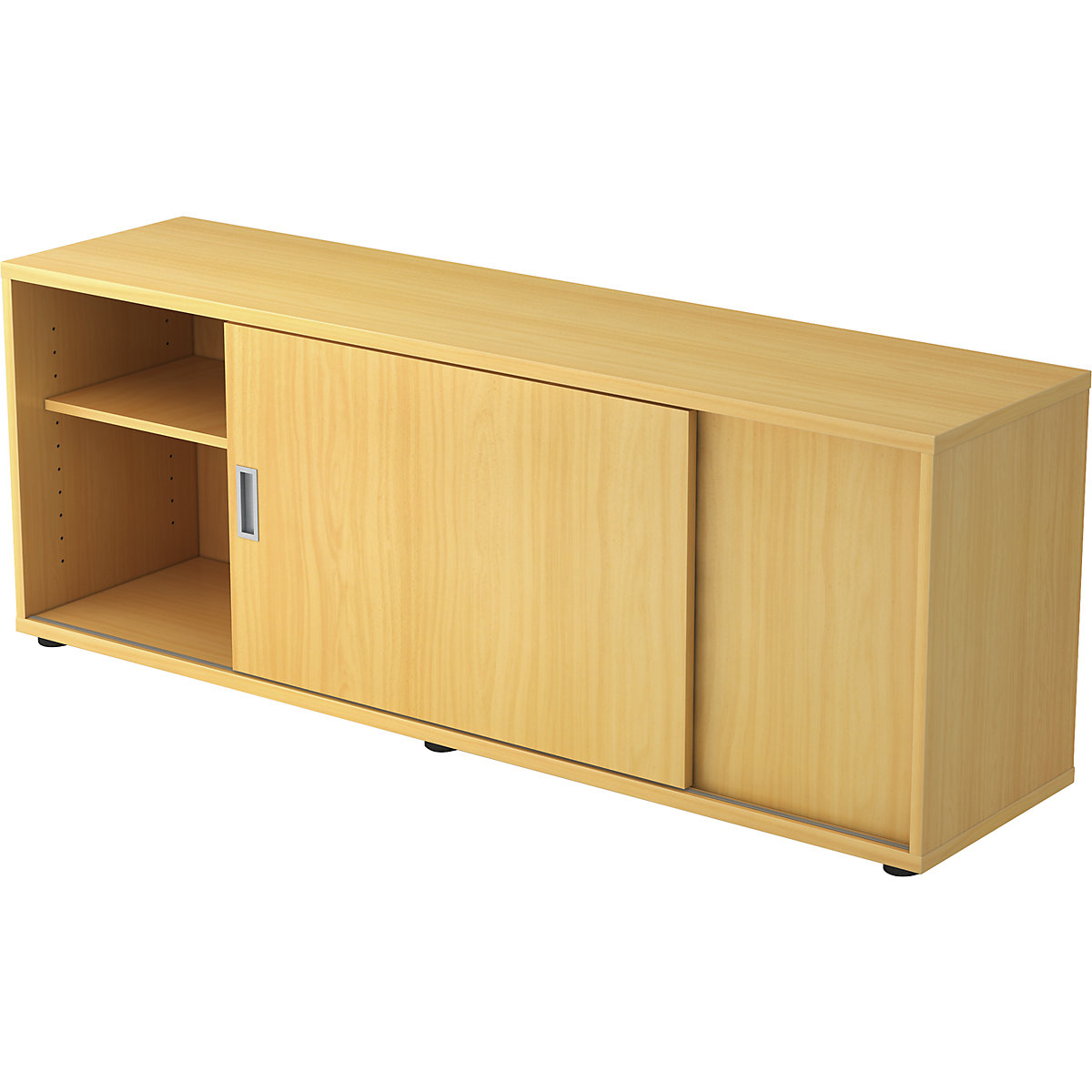 Szafka boczna do biurka FINO, po 1 półce, 1 ścianka działowa, imitacja drewna bukowego-5
