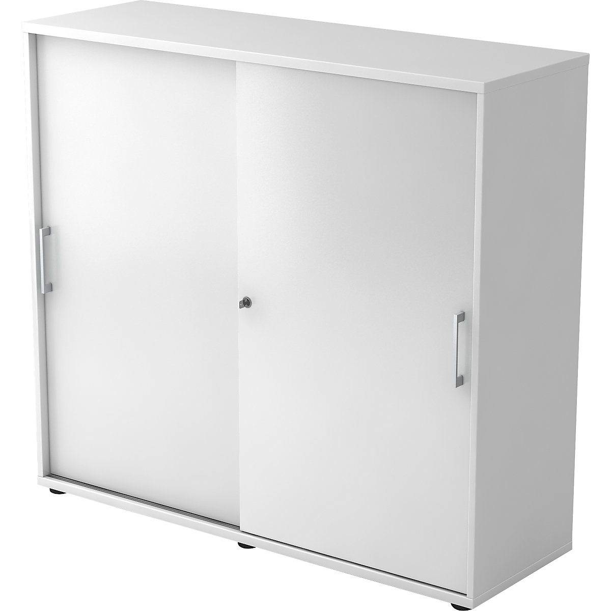 Dulap cu uși glisante – eurokraft pro, înălțime 1100 mm, 2 polițe, alb