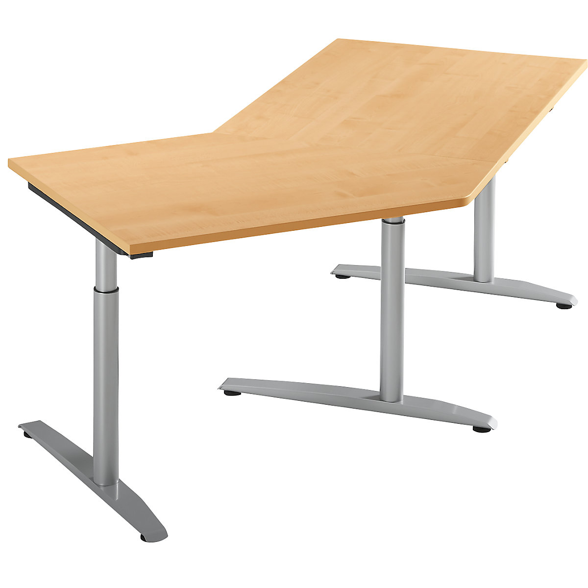 Priključna miza, nastavitev višine na 650 – 850 mm HANNA, 45°, levi priključek, imitacija bukve-5