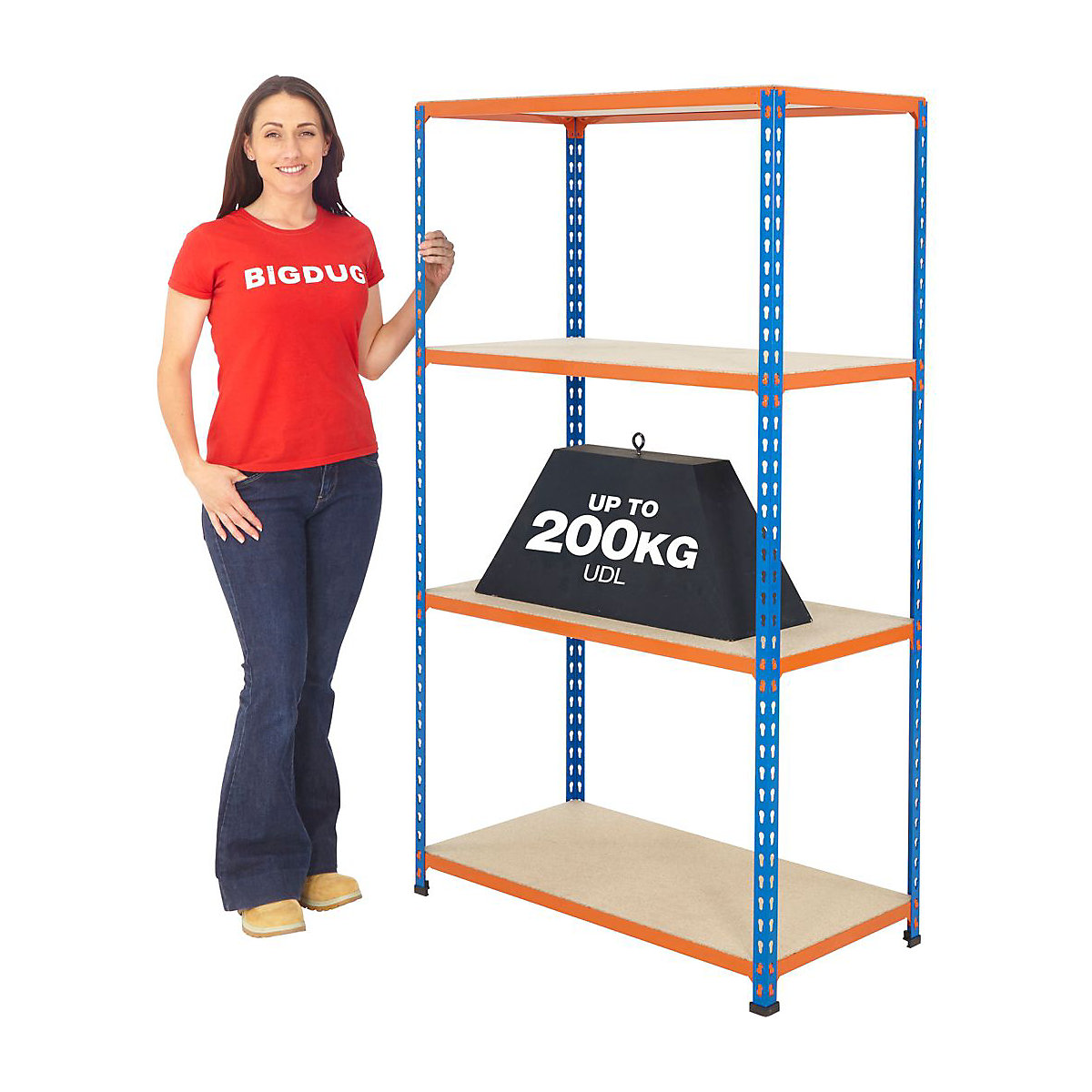 BiG200 Blue & Orange 1600mm High Shelving
