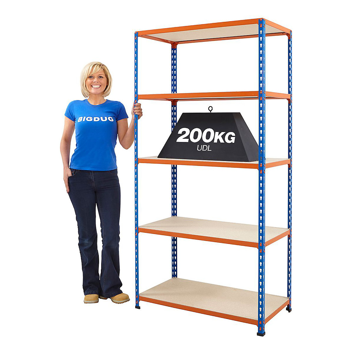 BiG200 Blue & Orange 1830mm High Shelving