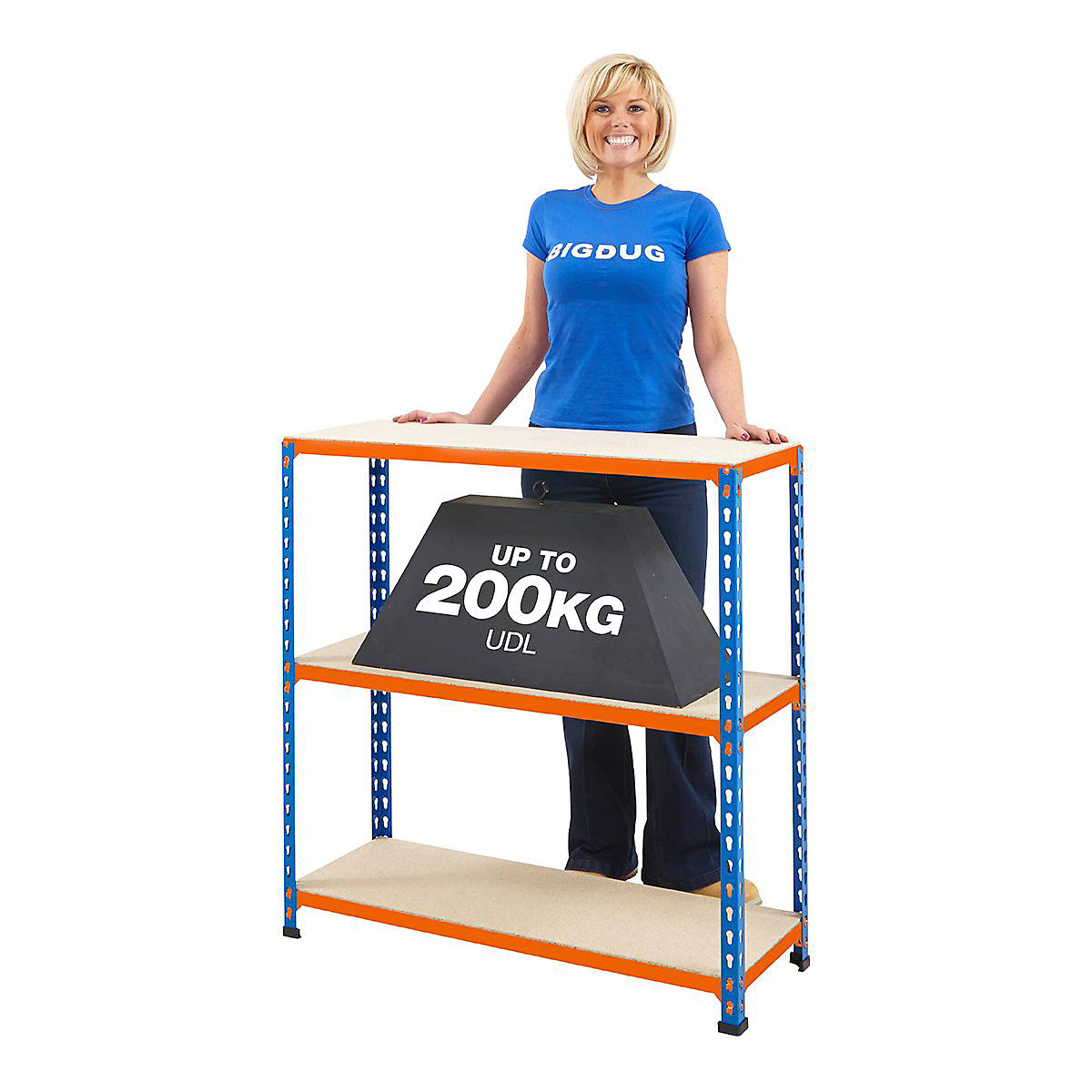 BiG200 Blue & Orange 915mm High Shelving