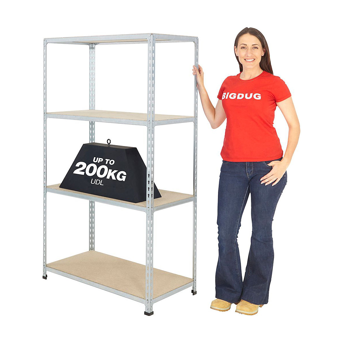 BiG200 Galvanised 1600mm High Shelving