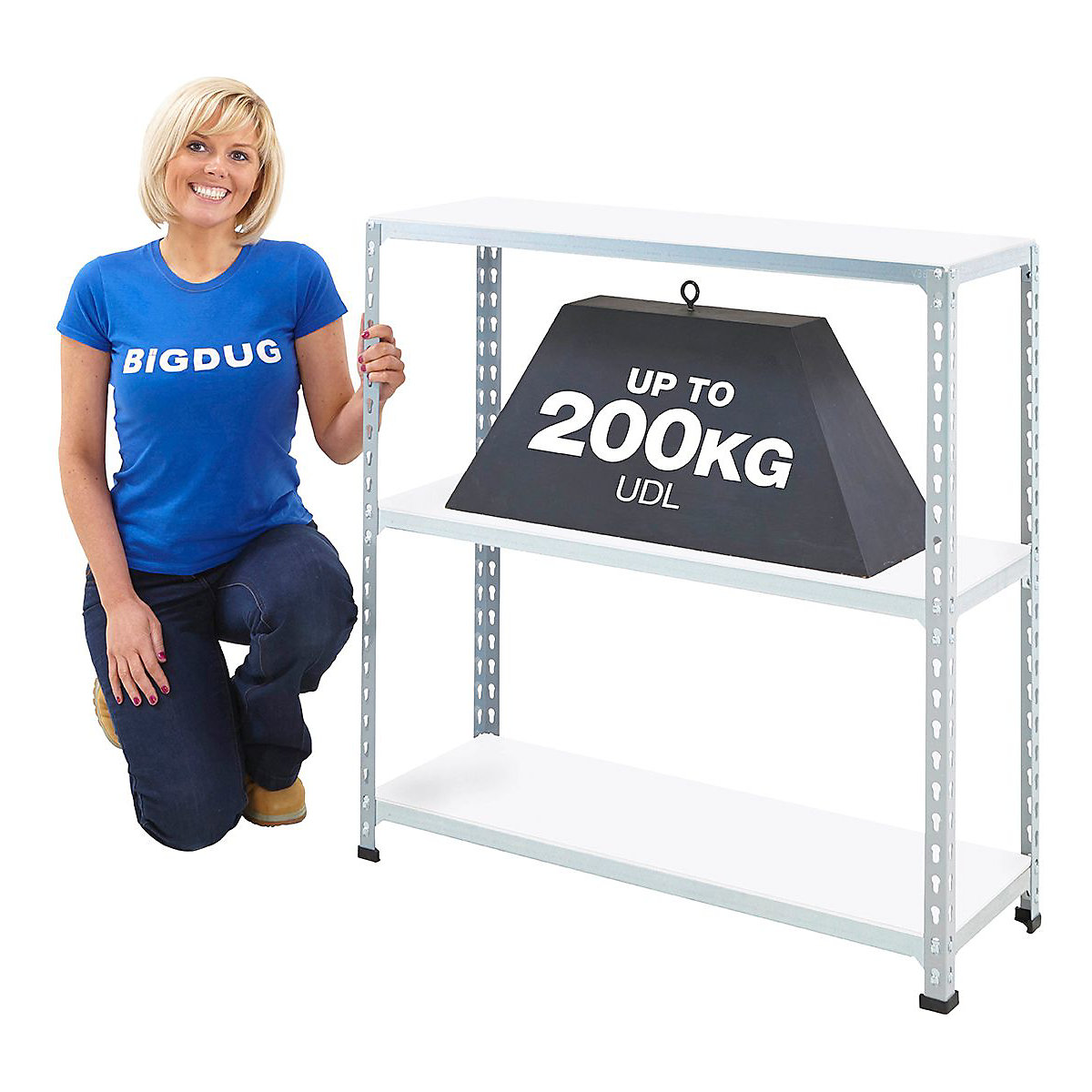 BiG200 Galvanised 915mm High Shelving