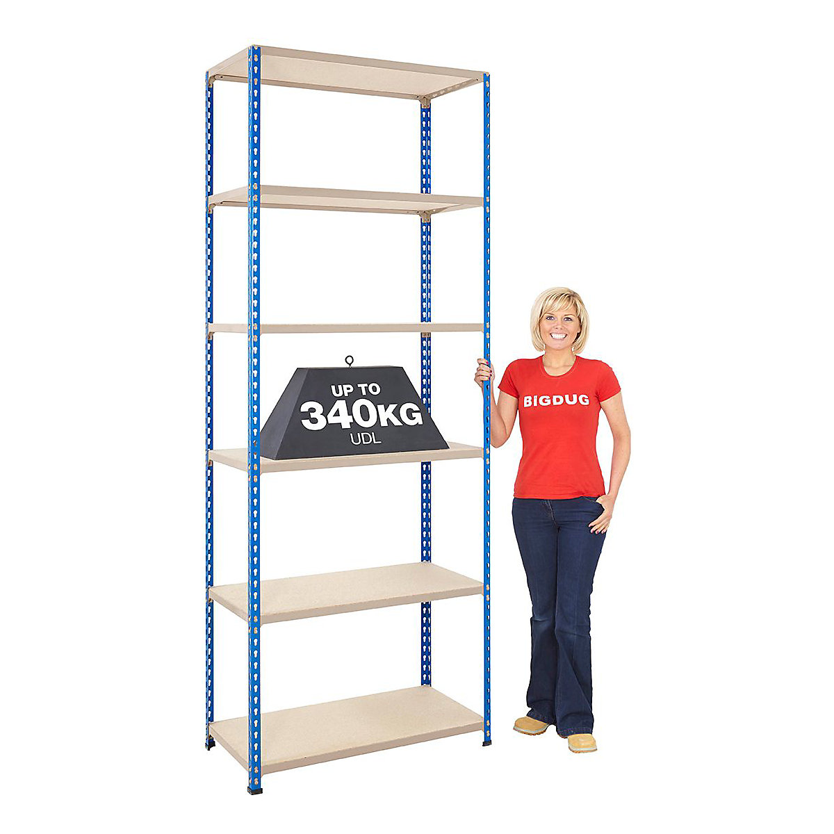 BiG340 Blue & Grey 2440mm High Shelving