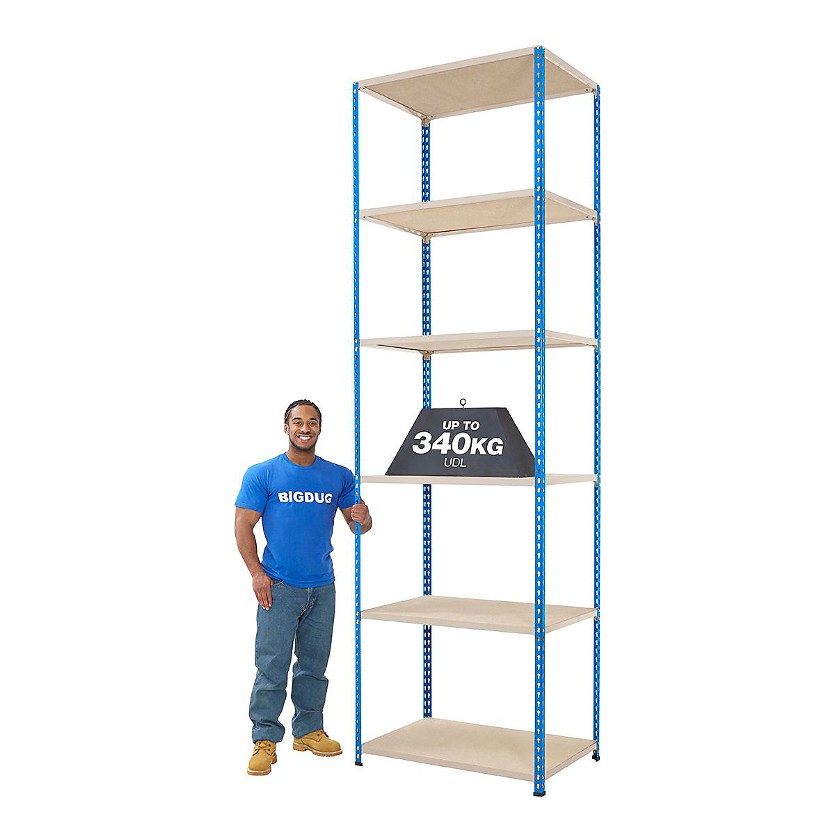 BiG340 Blue & Grey 3050mm High Shelving
