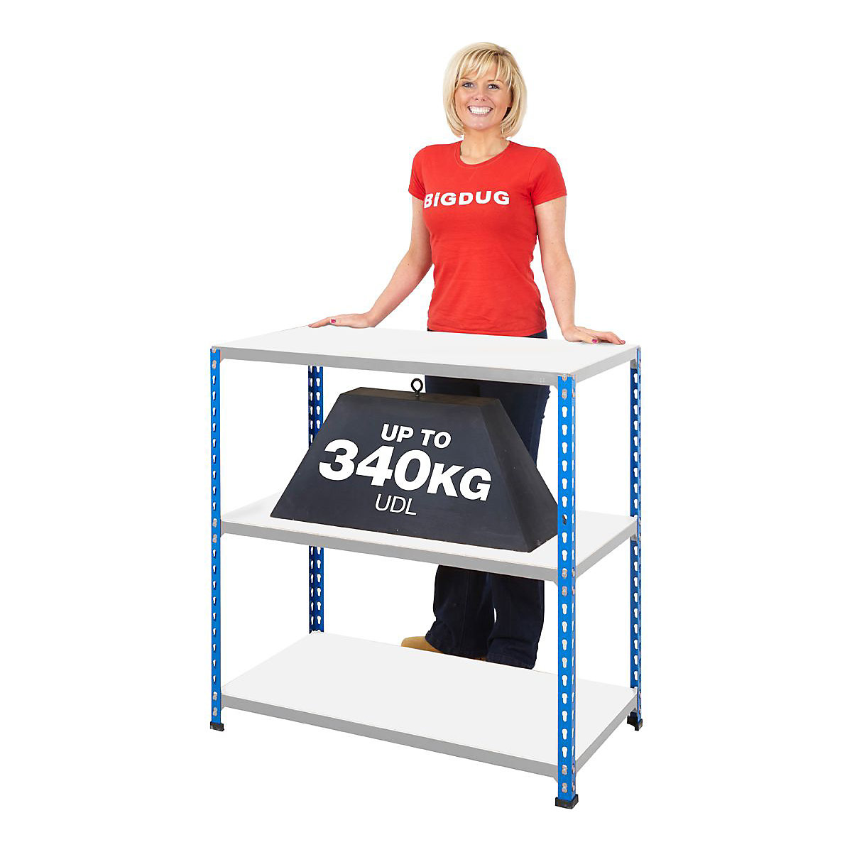 BiG340 Blue & Grey 915mm High Shelving