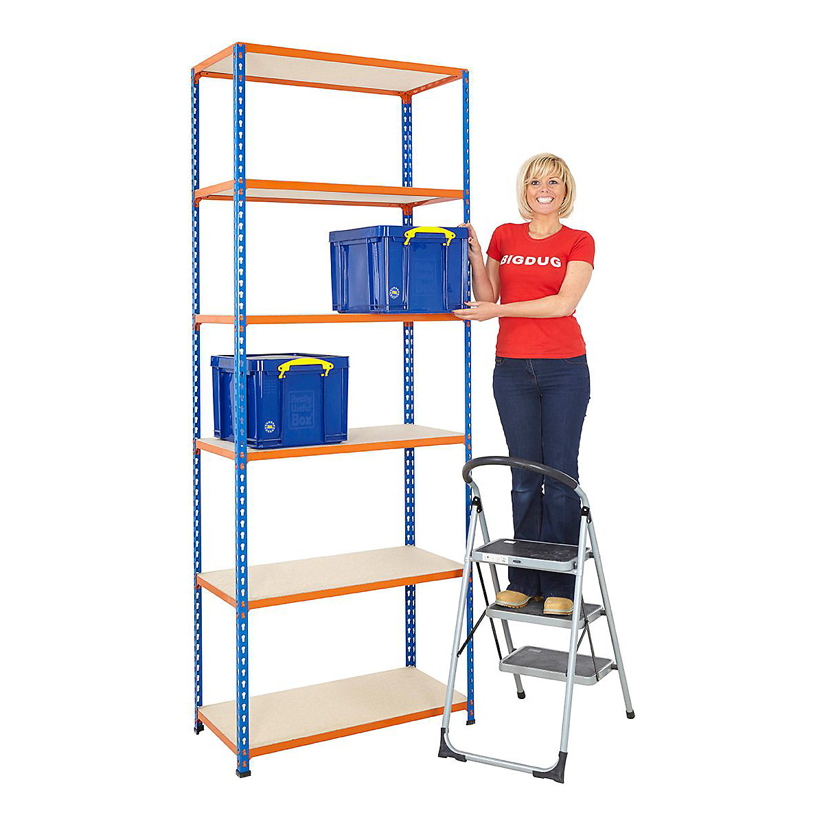 BiG340 Blue & Orange 2440mm High Shelving