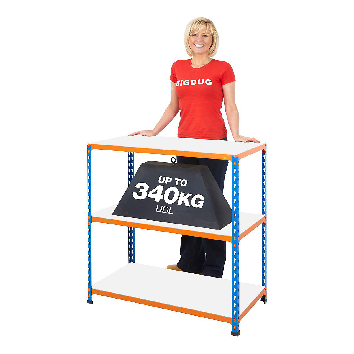 BiG340 Blue & Orange 915mm High Shelving
