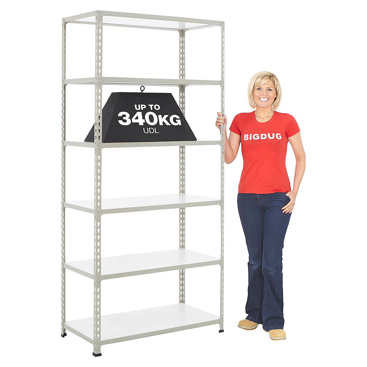 BiG340 Grey 1980mm High Shelving