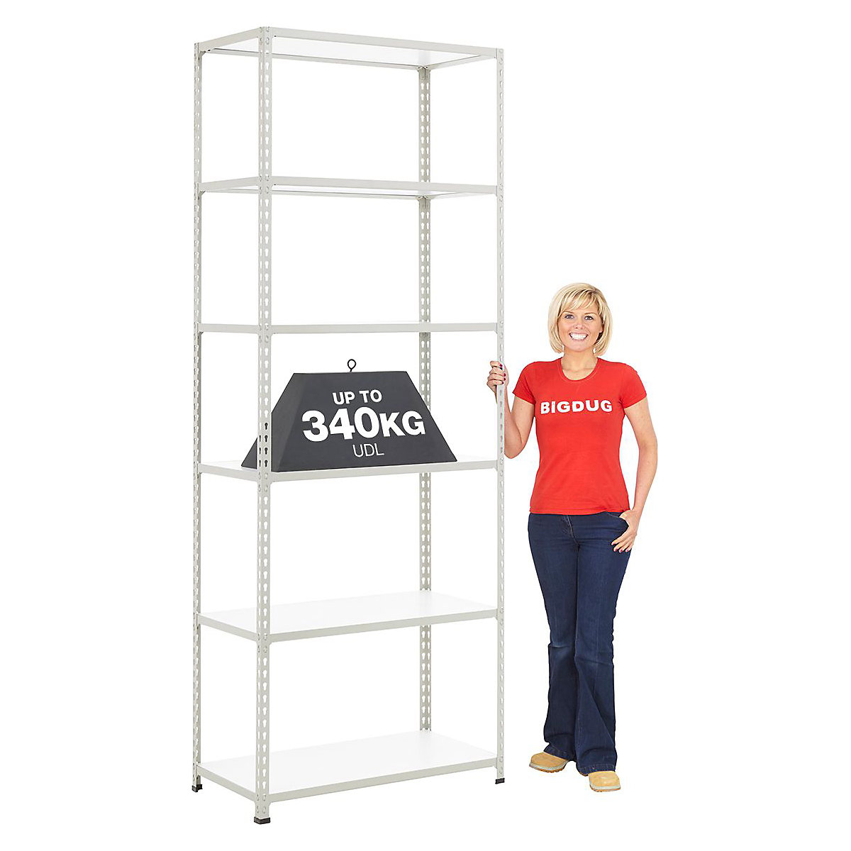 BiG340 Grey 2440mm High Shelving