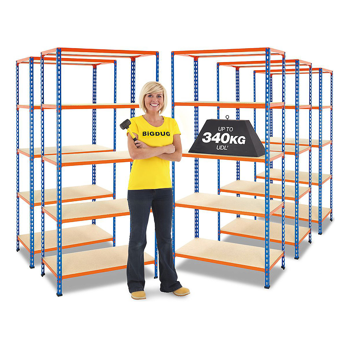 BiG340 Medium-Duty 5x Bay Shelving Kit