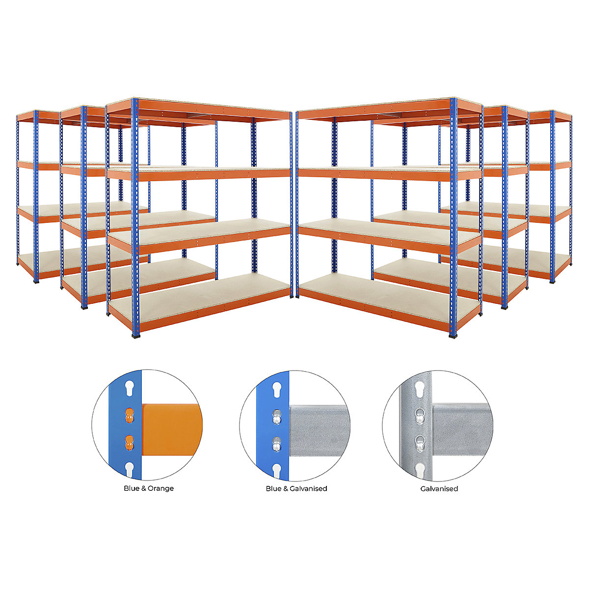 BiG400 Heavy-Duty 6x Bay Shelving Kit (Product illustration 2)-1