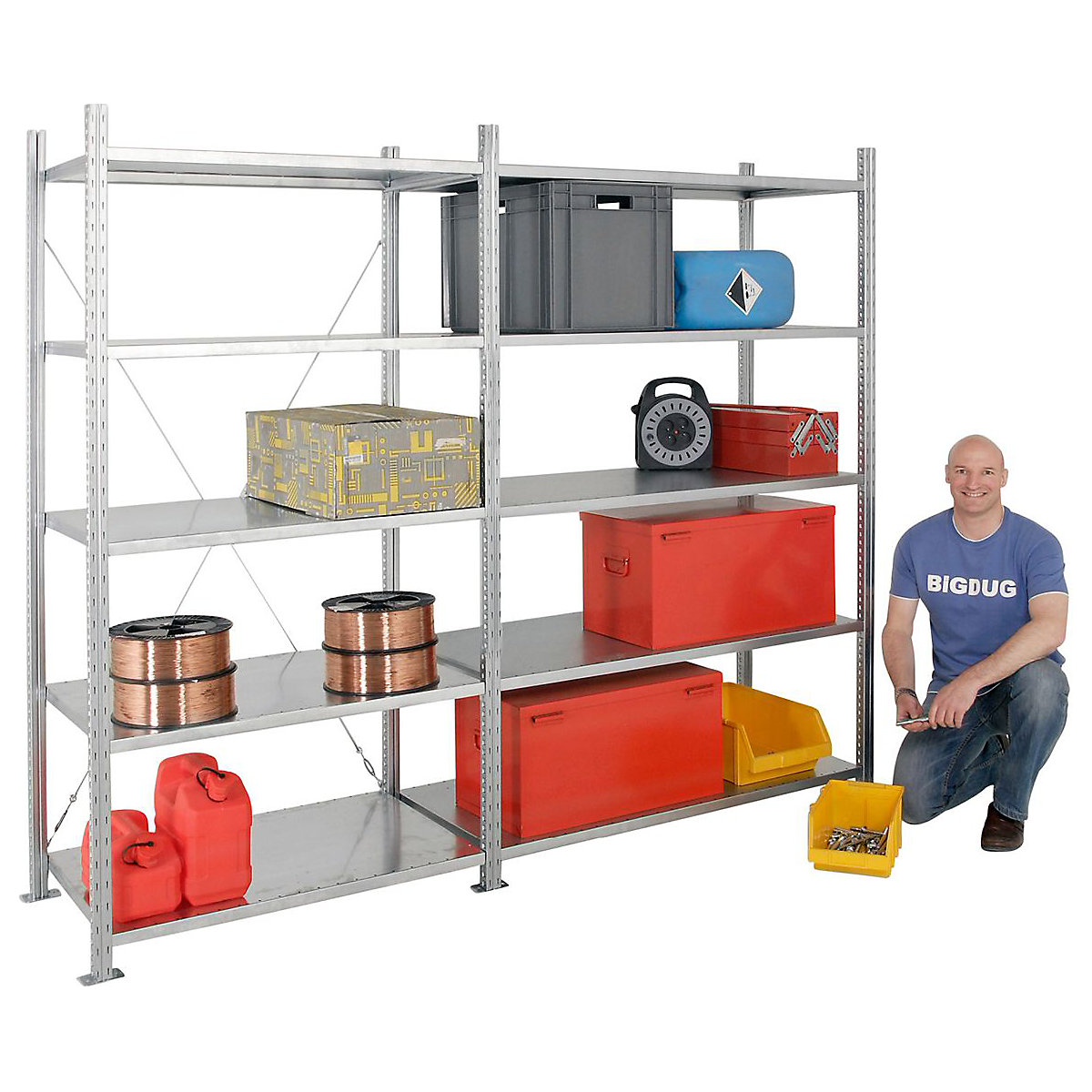 Medium-Duty 2500mm High Galvanised Shelving System Starter Bay