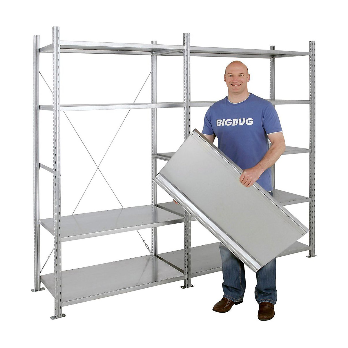 Medium-Duty 2500mm High Galvanised Shelving System Starter Bay (Product illustration 6)-5