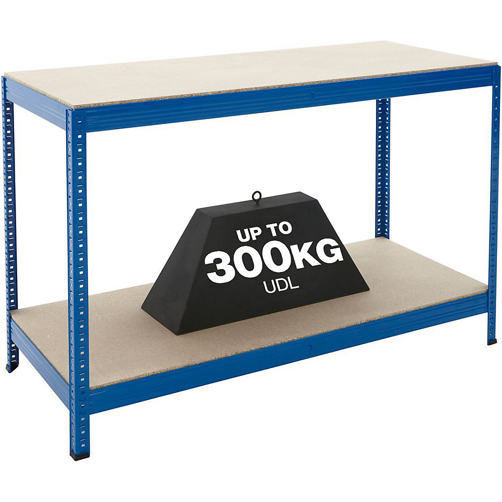 4x Garage Shelving Units & Adjustable Workbench Storage Kit ...