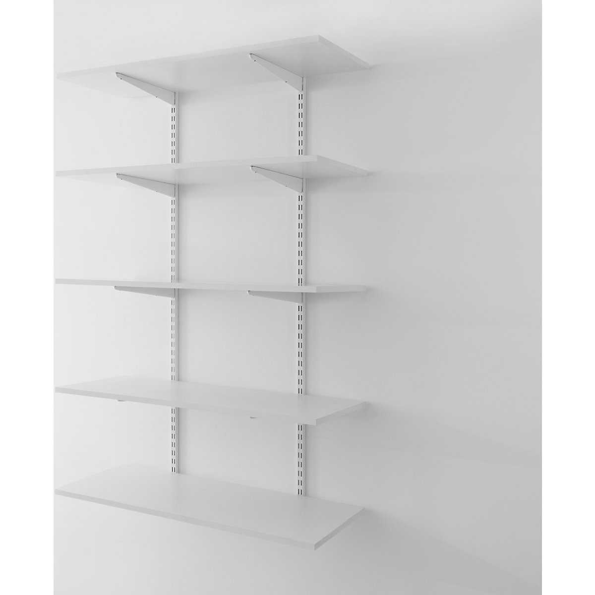 Garage Wall Mounted Shelving Kits, Garage Wall Mounted Shelving Kits, Garage Wall Mounted Shelving Kit in White, 1600h x 1000w x 200d mm, with 5 White Melamine Levels-6