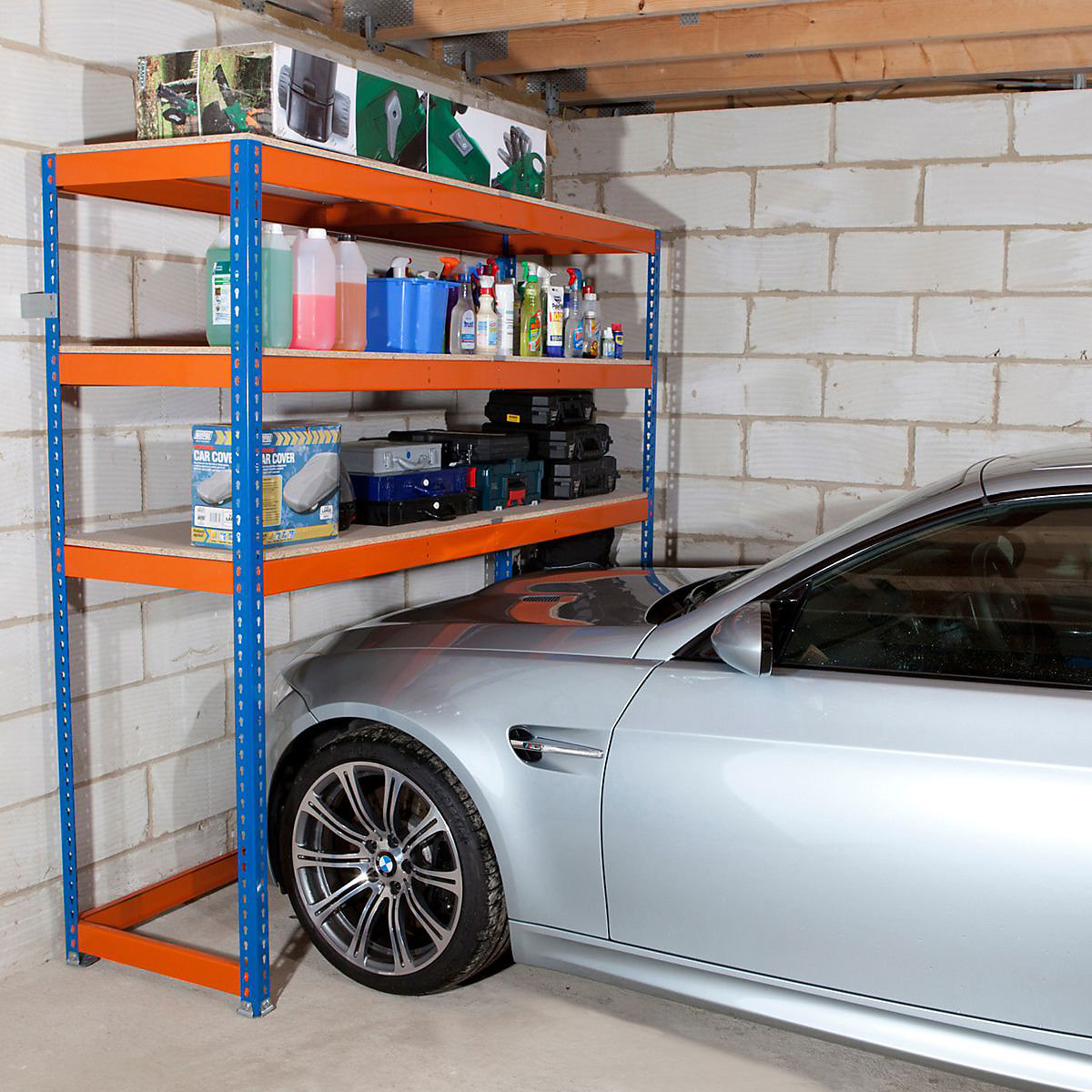 Heavy Duty Over Car Garage Shelving Unit