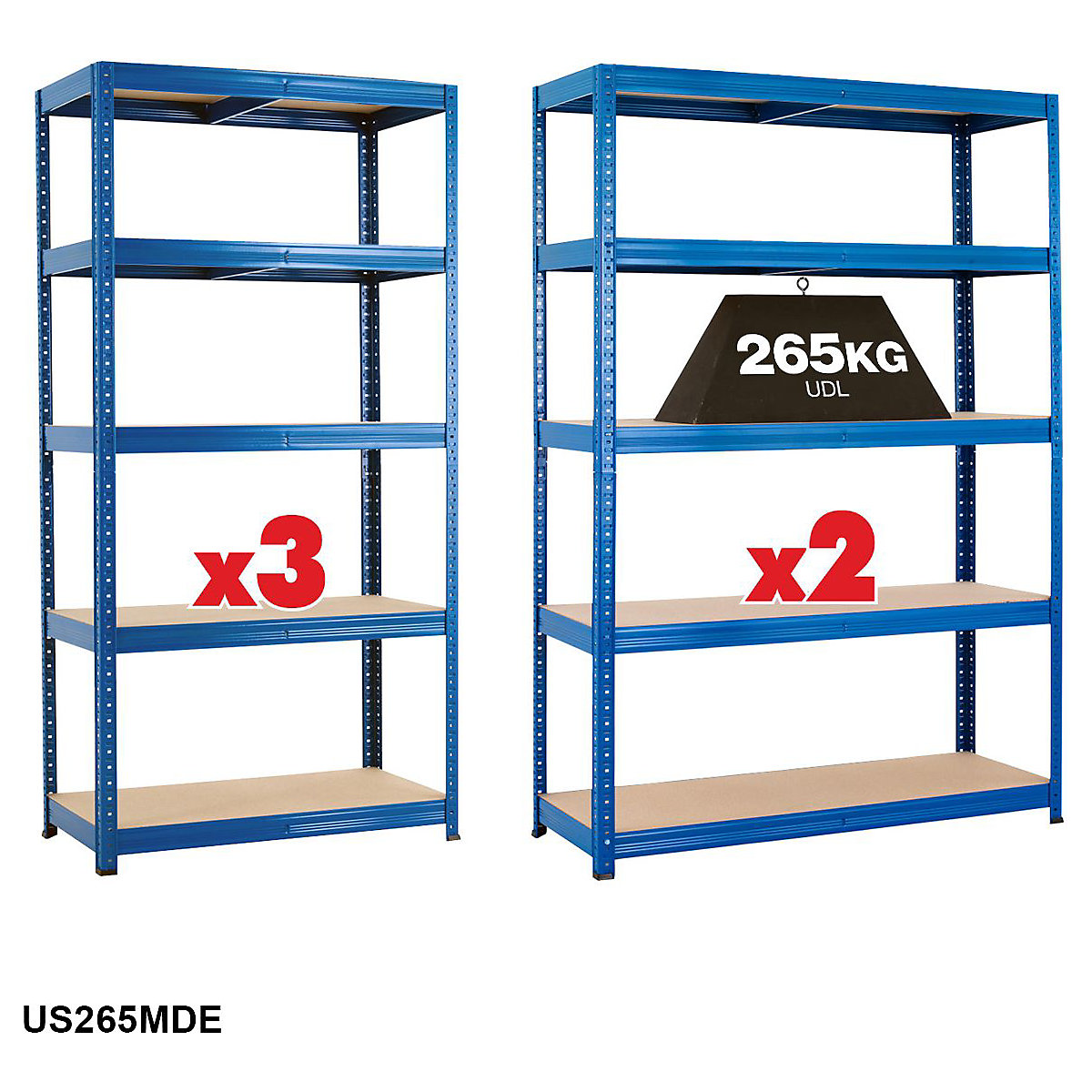 BiGDUG Essentials 265kg 5x Bay Shelving Kit