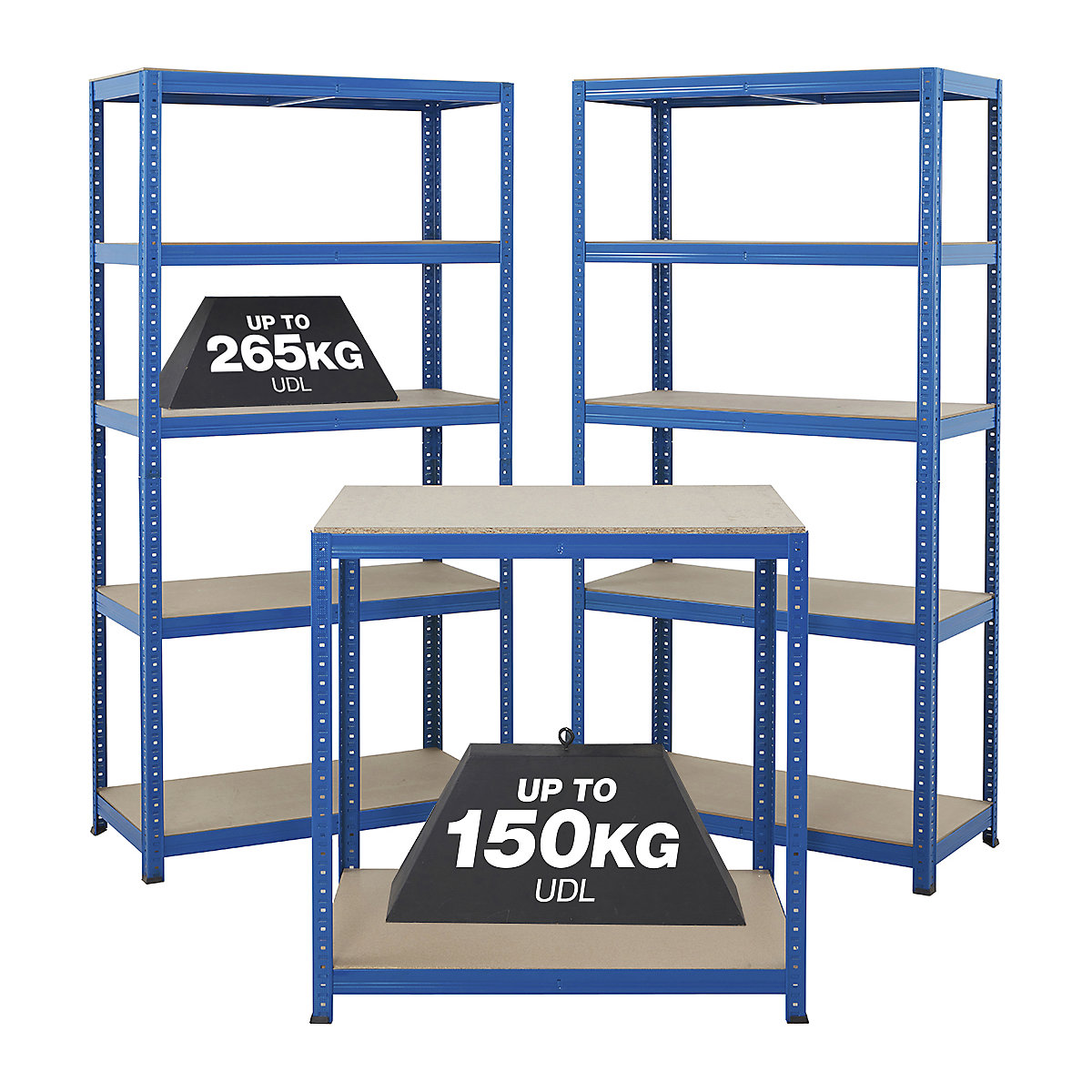 BiGDUG Essentials 2x Shelving Bays, Workbench & Optional Louvre Panel Kit (Product illustration 4)-3