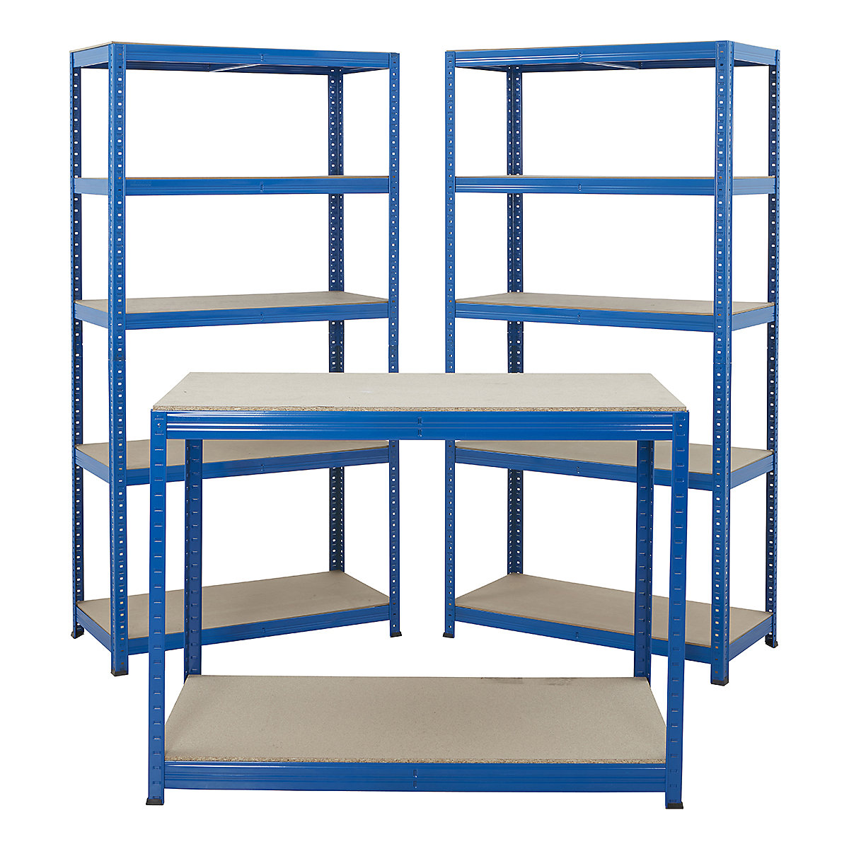 BiGDUG Essentials 2x Shelving Bays, Workbench & Optional Louvre Panel Kit (Product illustration 2)-1