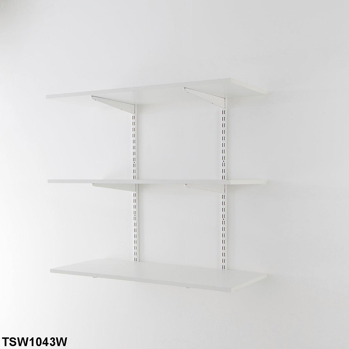 Office Wall Mounted Shelving Kits In White With White Melamine Shelves (Product illustration 3)-2