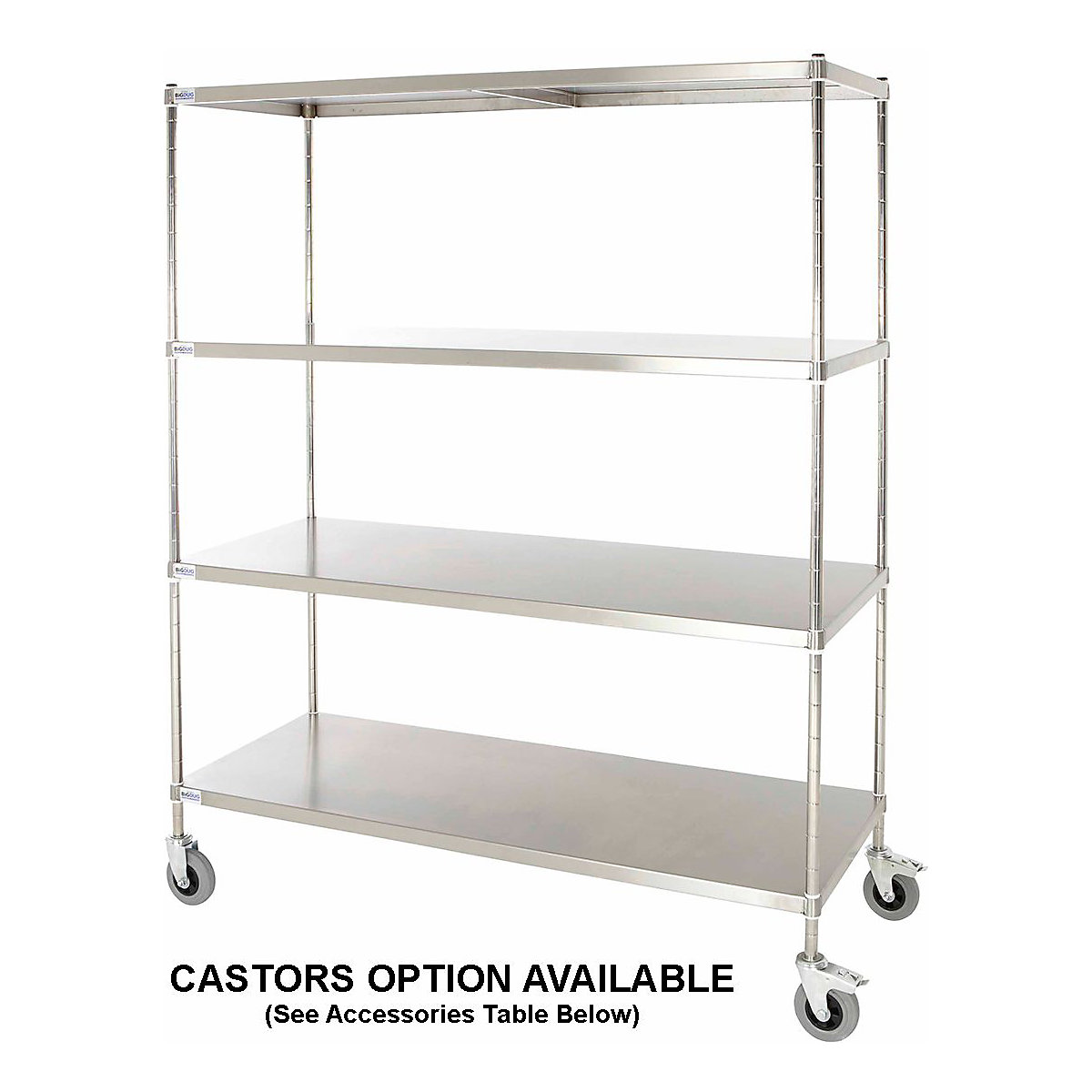 BiGDUG Stainless Steel Shelving with Solid Shelves (Product illustration 3)-2