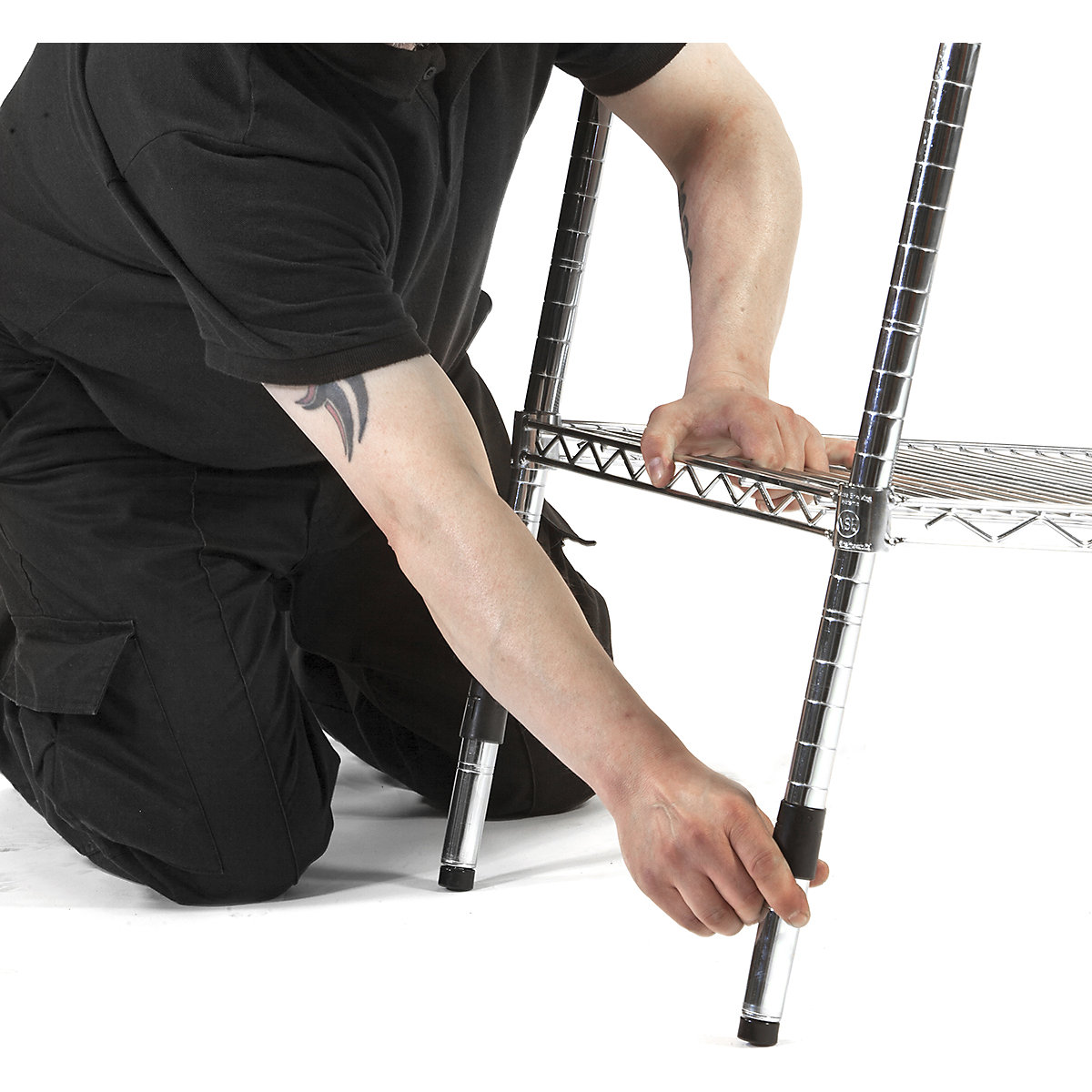 Eclipse Heavy-Duty Chrome Wire Shelving Unit (Product illustration 6)-5