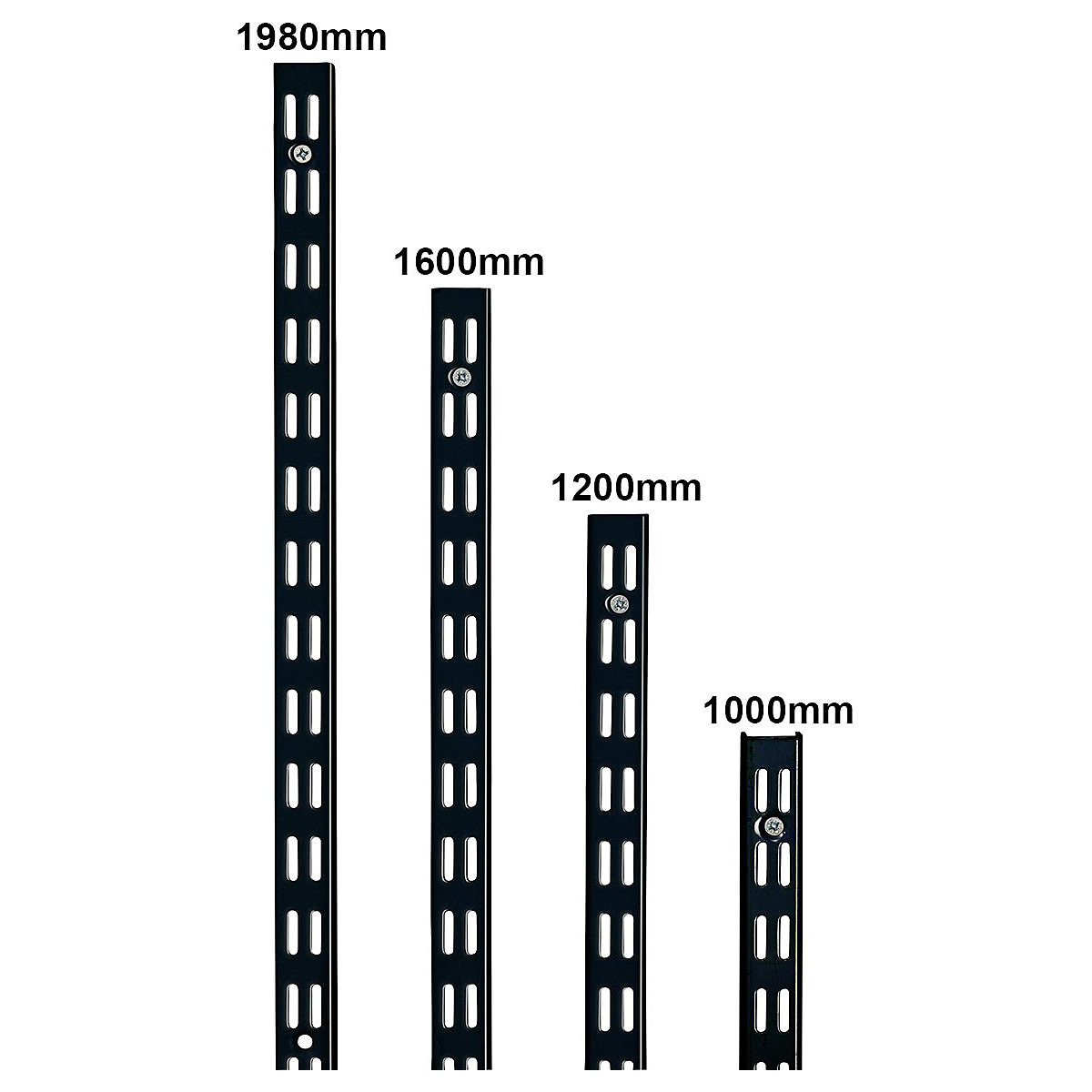 TwinSlot Light-Duty Custom-Build Wall Mounted Shelving System - Matt Black (Product illustration 4)-3