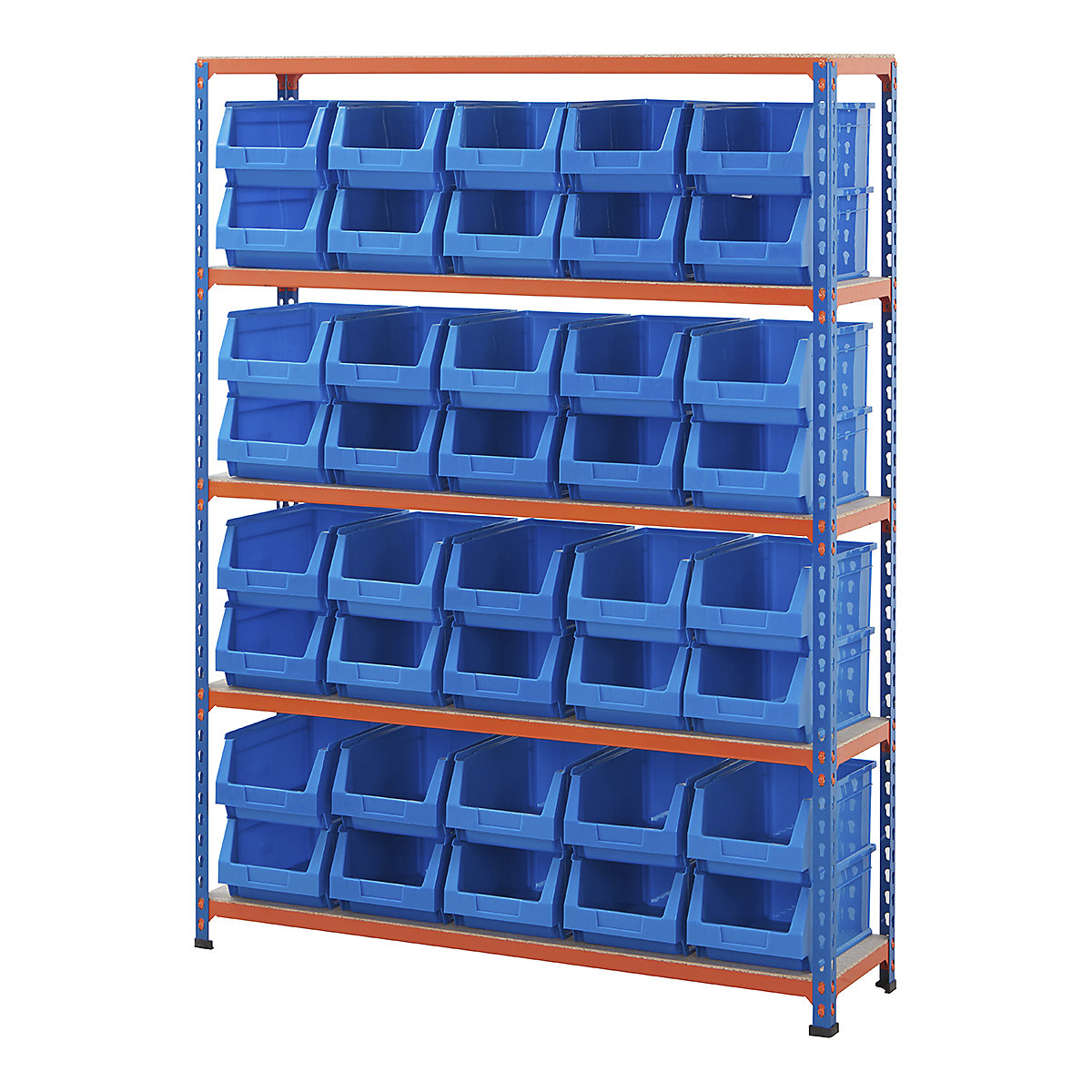 BiG200 Blue & Orange Shelving With Plastic Bins Kits