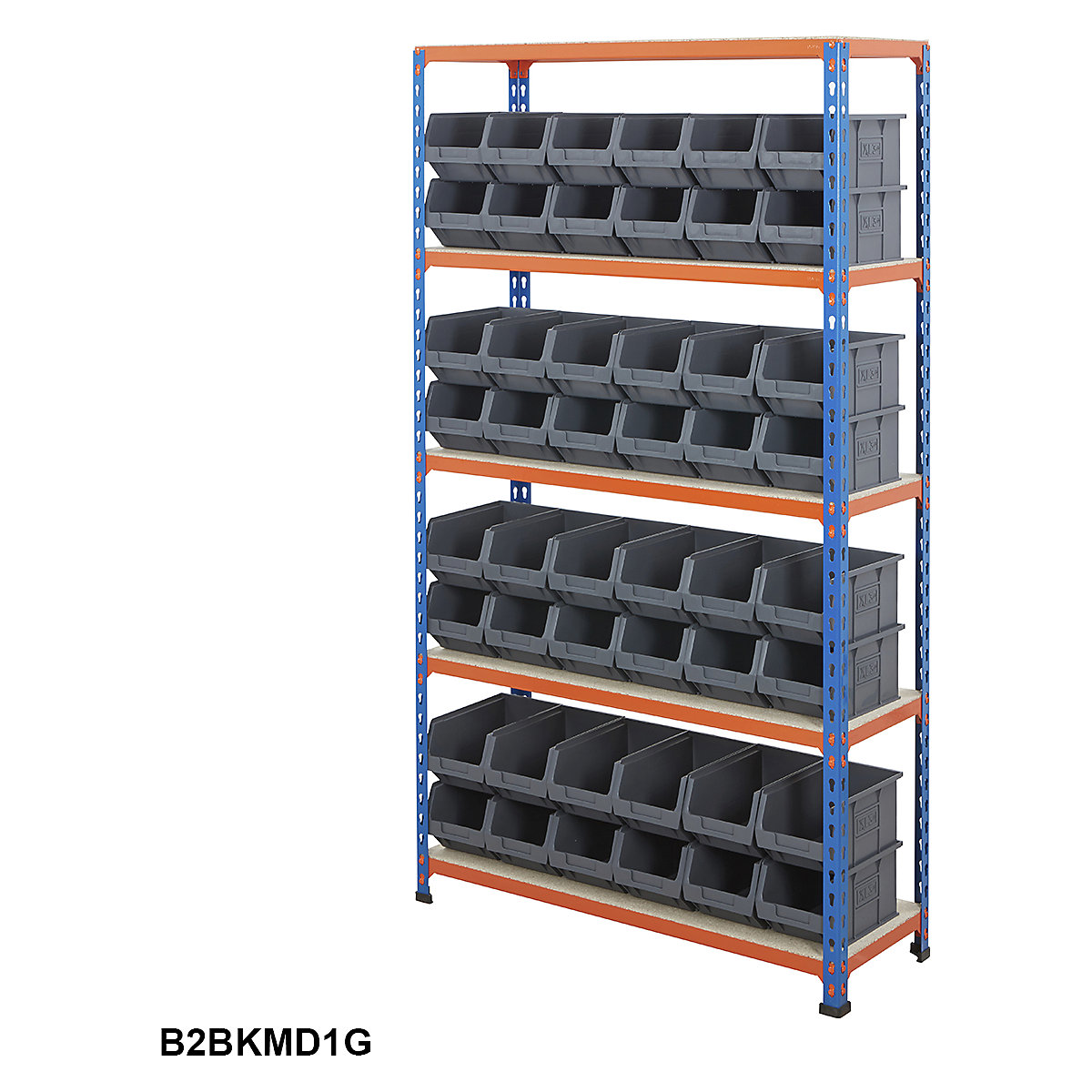 BiG200 Blue & Orange Shelving With Plastic Parts Bins Mega Deal