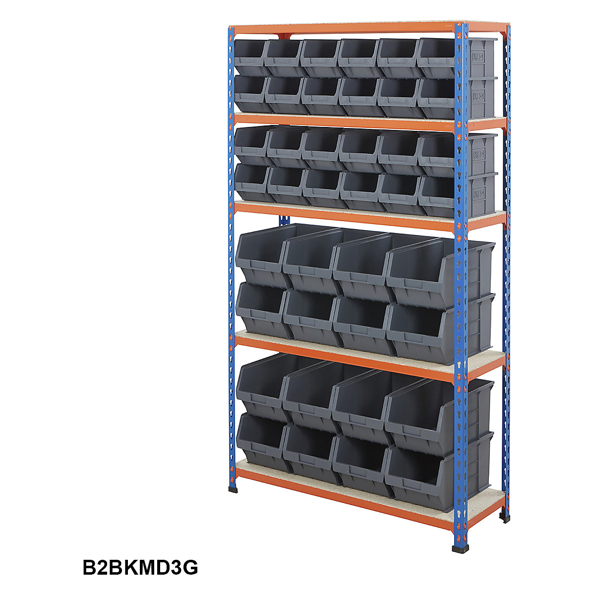 BiG200 Blue & Orange Shelving With Plastic Parts Bins Mega Deal (Product illustration 6)-5