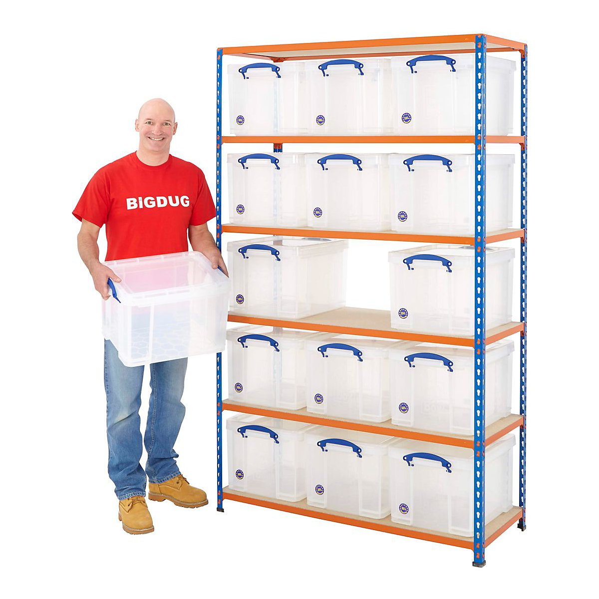 BiG340 Shelving With Really Useful Boxes